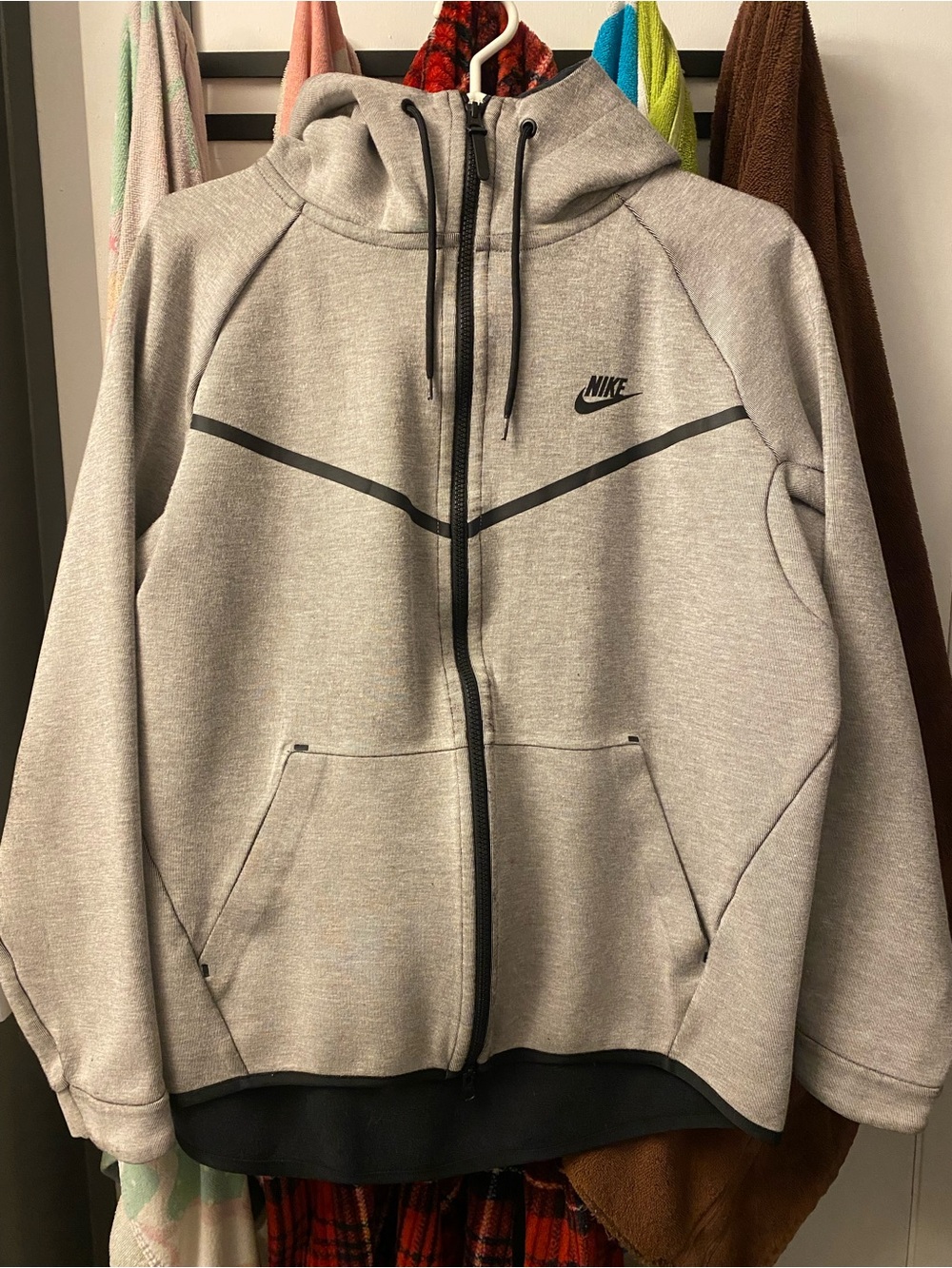 Nike Sportswear Tech Fleece Full-Zip Hoodie Gray & Black Men's Large